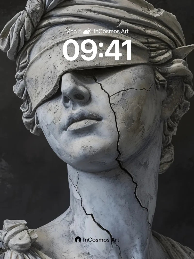Fractured Silence Wallpaper with Blindfolded Grace wallpaper for iPhone, iPad & Mac