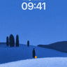 Serene Blue Minimalist Surreal Background wallpaper for iPhone, iPad & Mac