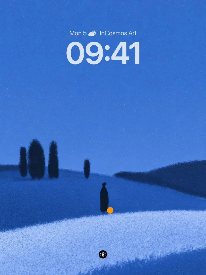 Serene Blue Minimalist Surreal Background wallpaper for iPhone, iPad & Mac