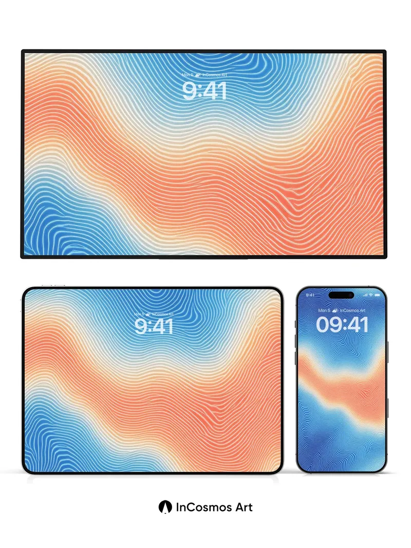 Oceanic Pulse Wallpaper with Whispering Lines