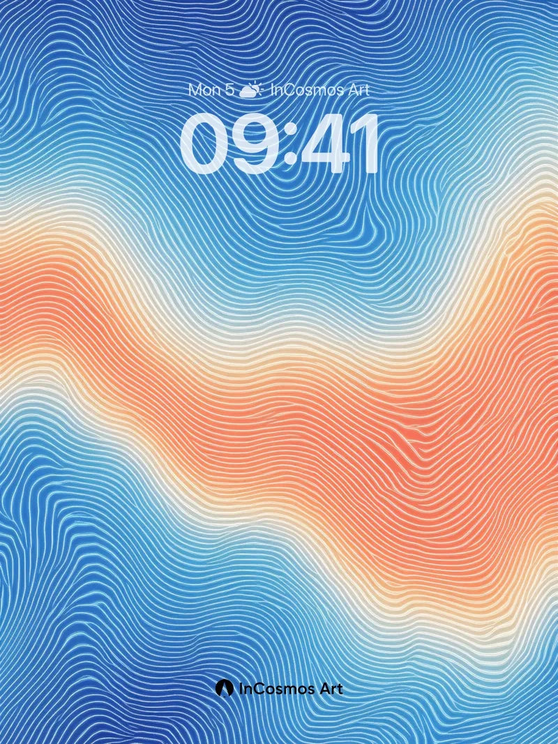 Oceanic Pulse Wallpaper with Whispering Lines