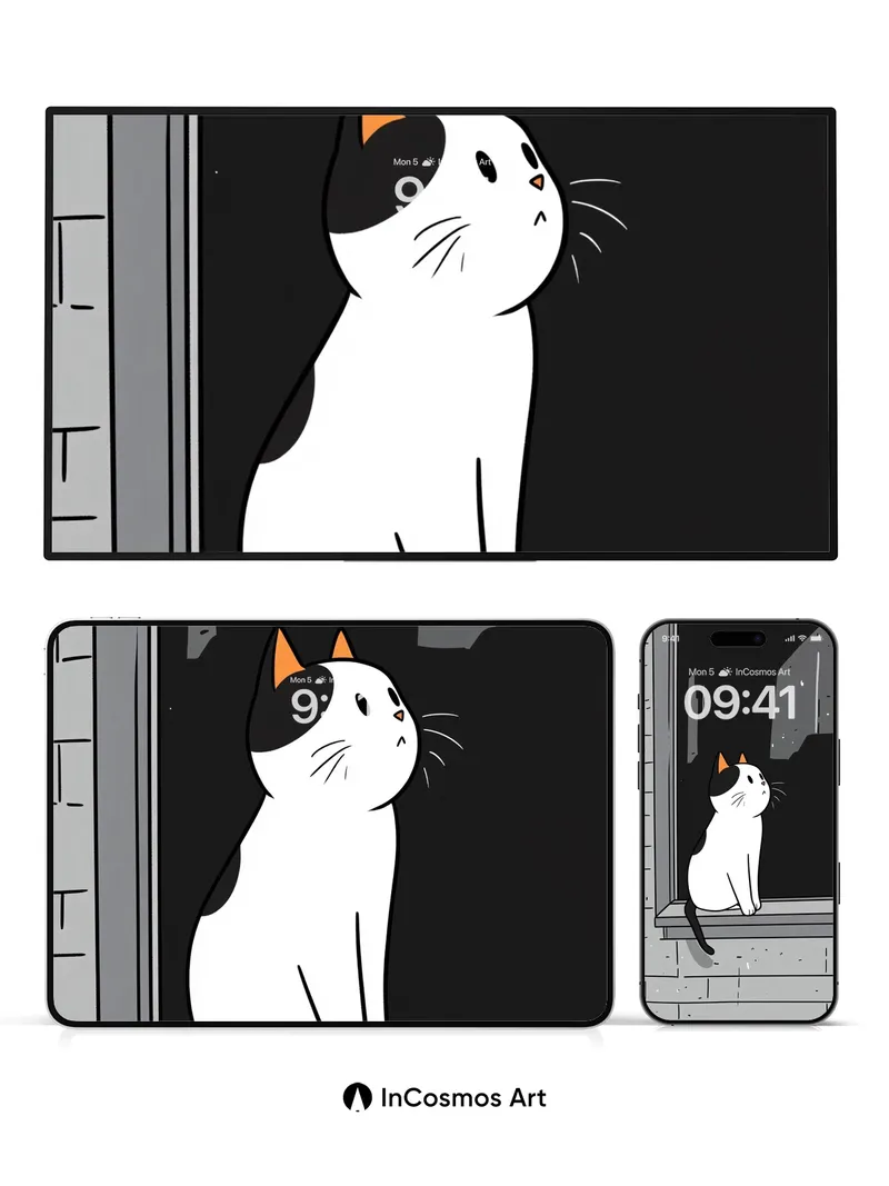 Quiet Watcher Wallpaper with Midnight Gaze