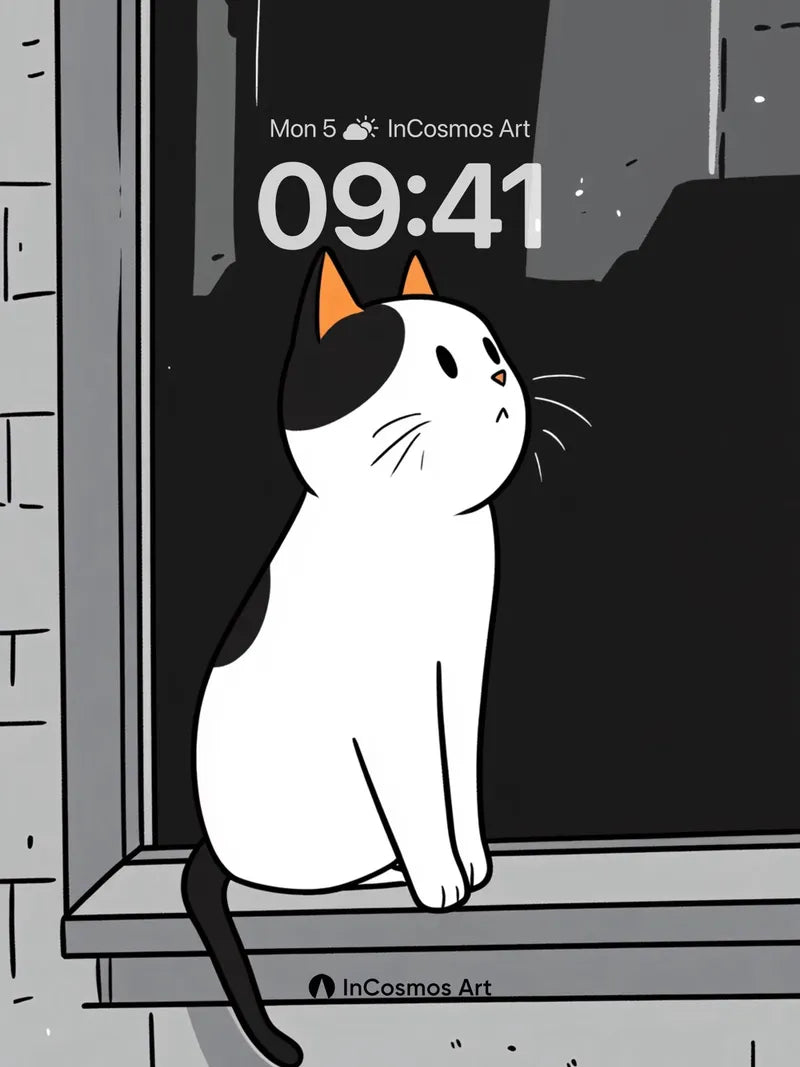 Quiet Watcher Wallpaper with Midnight Gaze