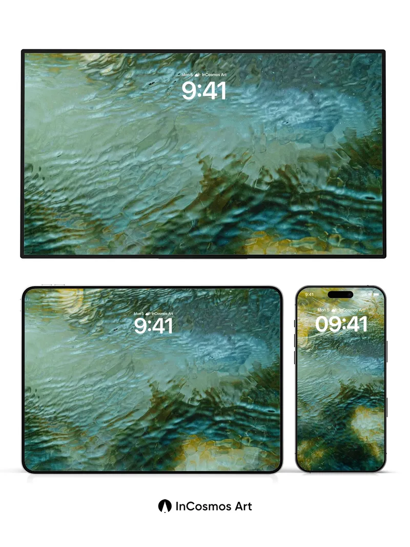 Liquid Light Wallpaper with Golden Veins