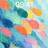 Whimsical Current Wallpaper with Brushstroke Fish wallpaper for iPhone, iPad & Mac