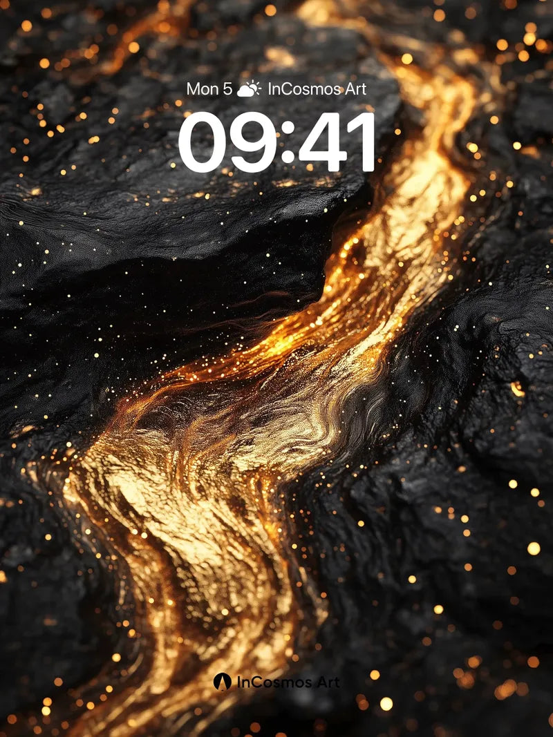 Golden Vein Wallpaper with Starlight Dust