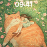 Serenity Catnap Wallpaper with Floral Whispers wallpaper for iPhone, iPad & Mac