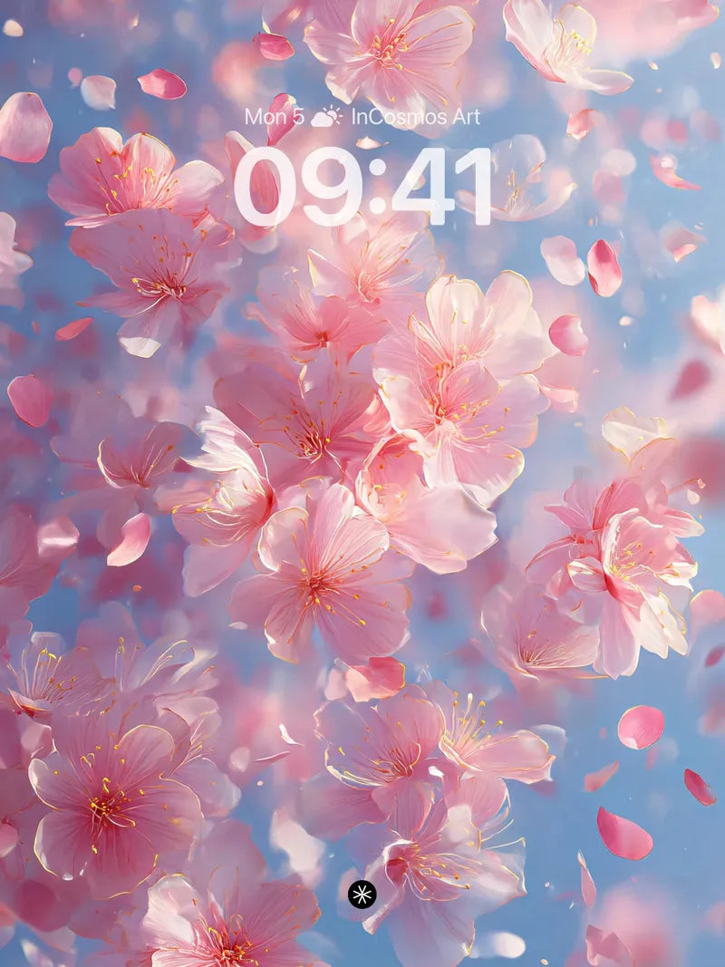 Soft Pink Petal Drift Wallpaper in Airy Bloom wallpaper for iPhone, iPad & Mac