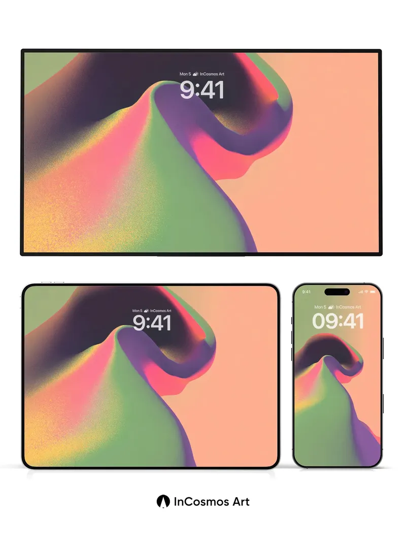 Luminous Fold Wallpaper with Chromatic Pulse