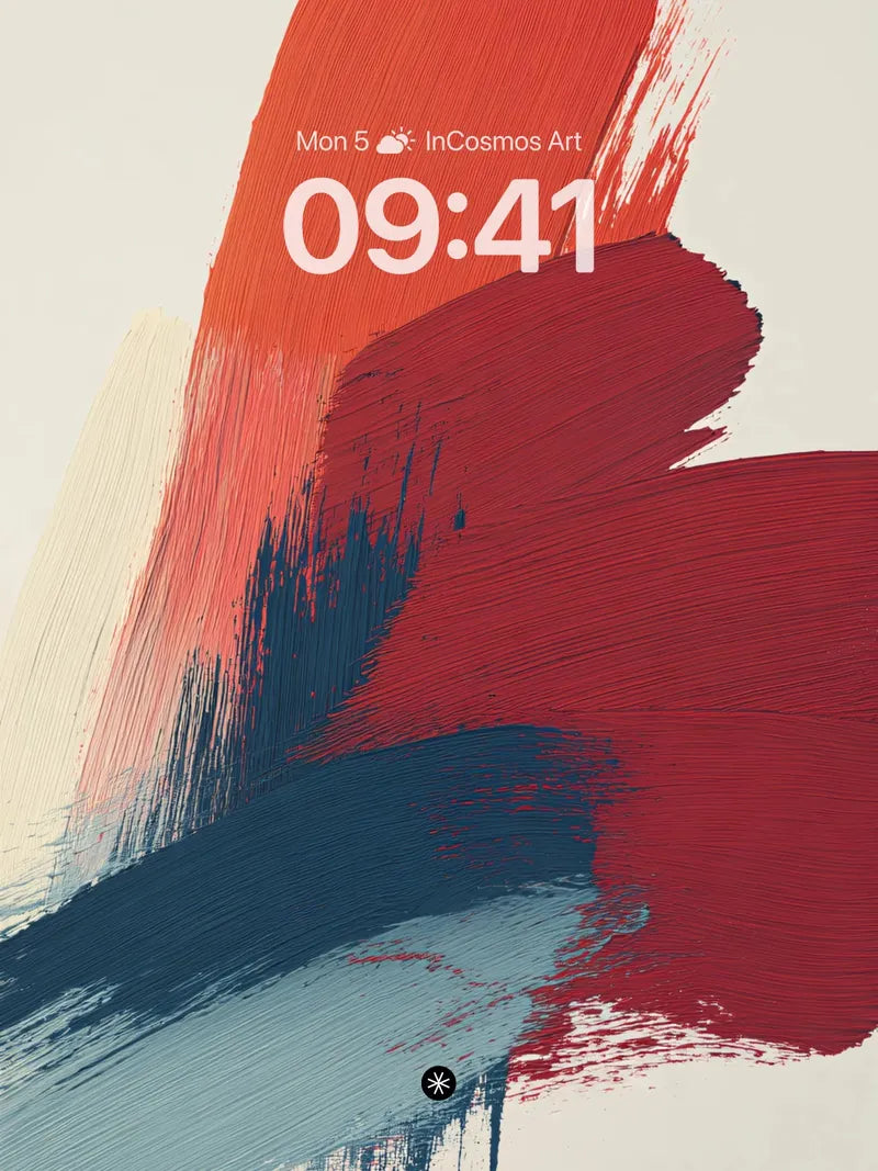 Dynamic Crimson and Indigo Brushstroke Wallpaper wallpaper for iPhone, iPad & Mac
