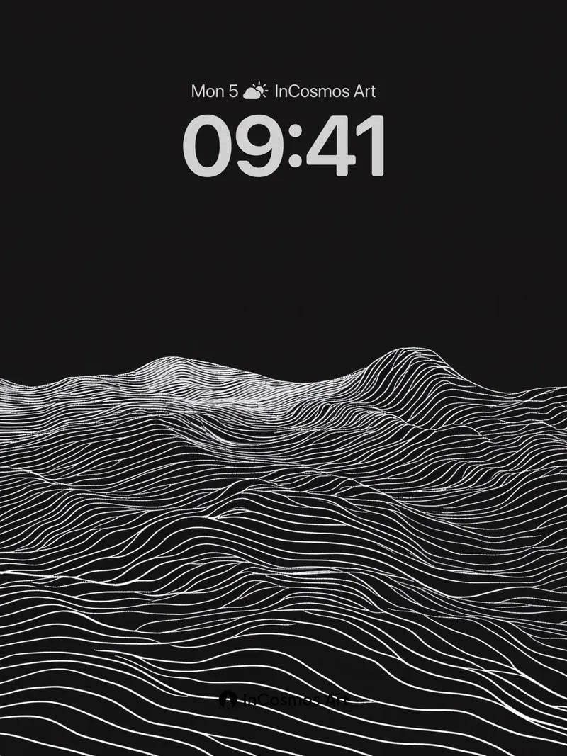 Silent Currents Wallpaper with Luminous Lines