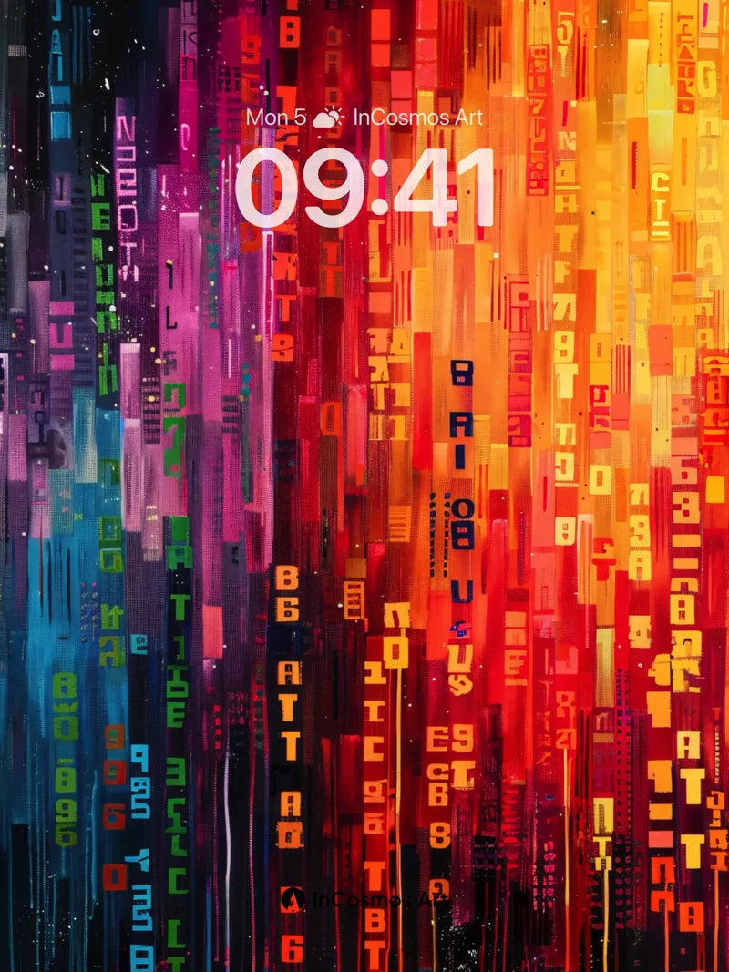 Neon Pulse Wallpaper with Digital Rain