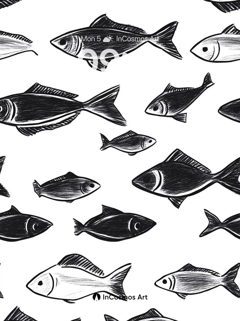 Whispering Schools Wallpaper with Inked Currents