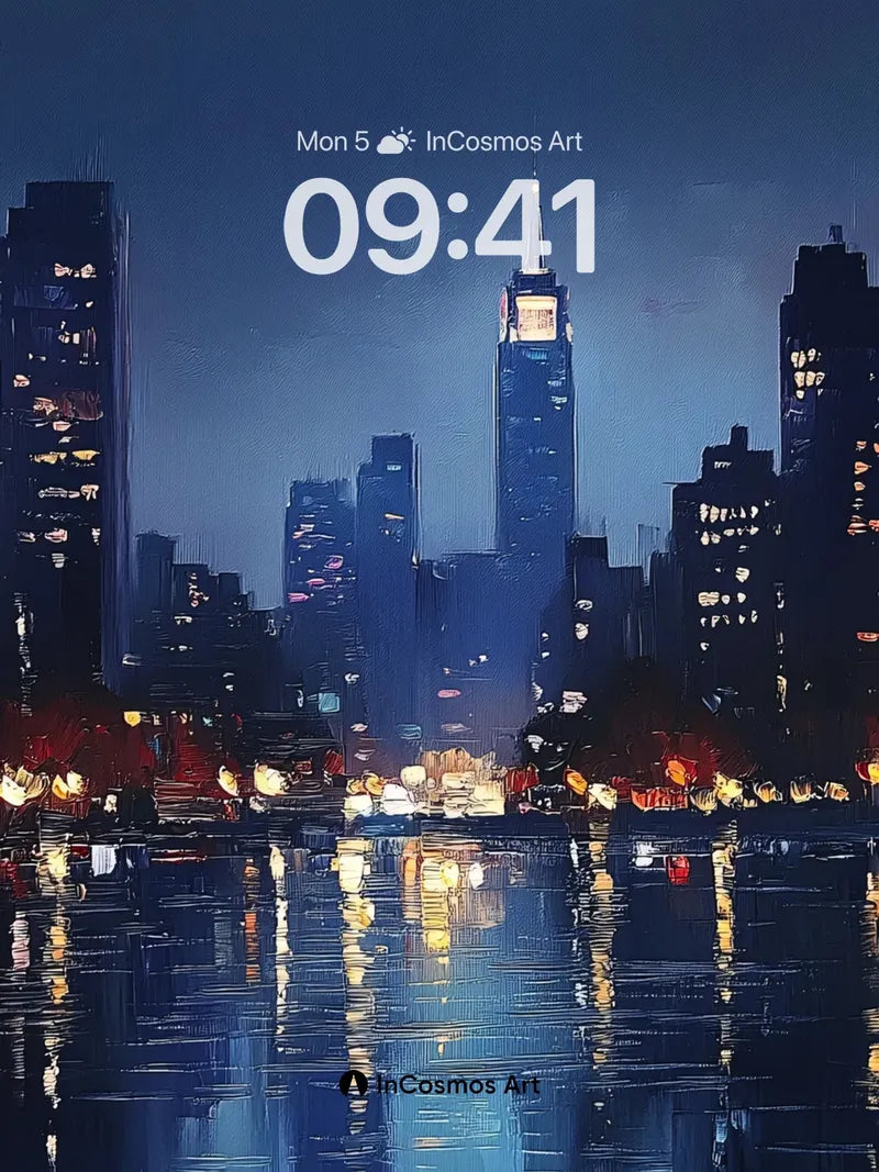 Midnight Reflections Wallpaper with Liquid Light