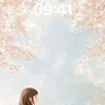 Serene Cherry Bloom Wallpaper with Whispering Cat wallpaper for iPhone, iPad & Mac
