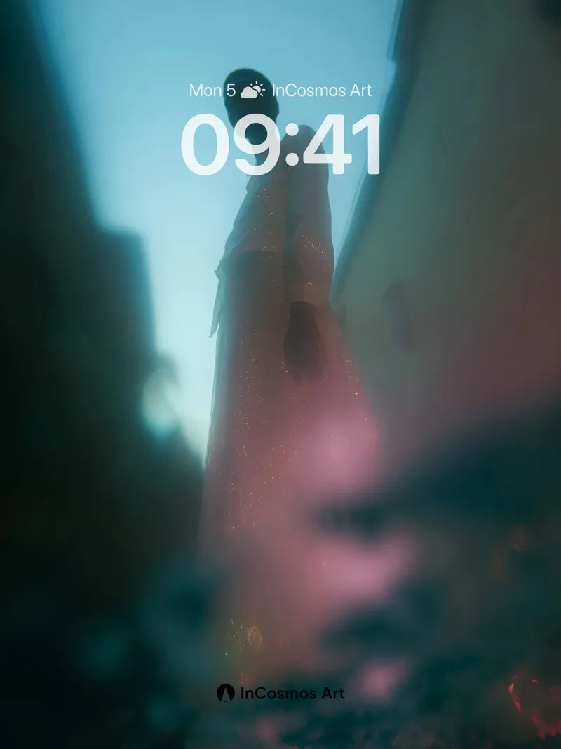 Ethereal Silhouette Wallpaper with Floating Light wallpaper for iPhone, iPad & Mac
