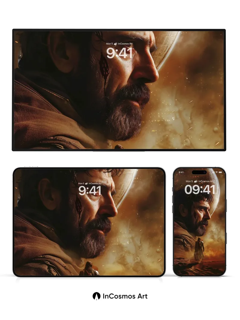 Desert Echoes Wallpaper with Cosmic Silence