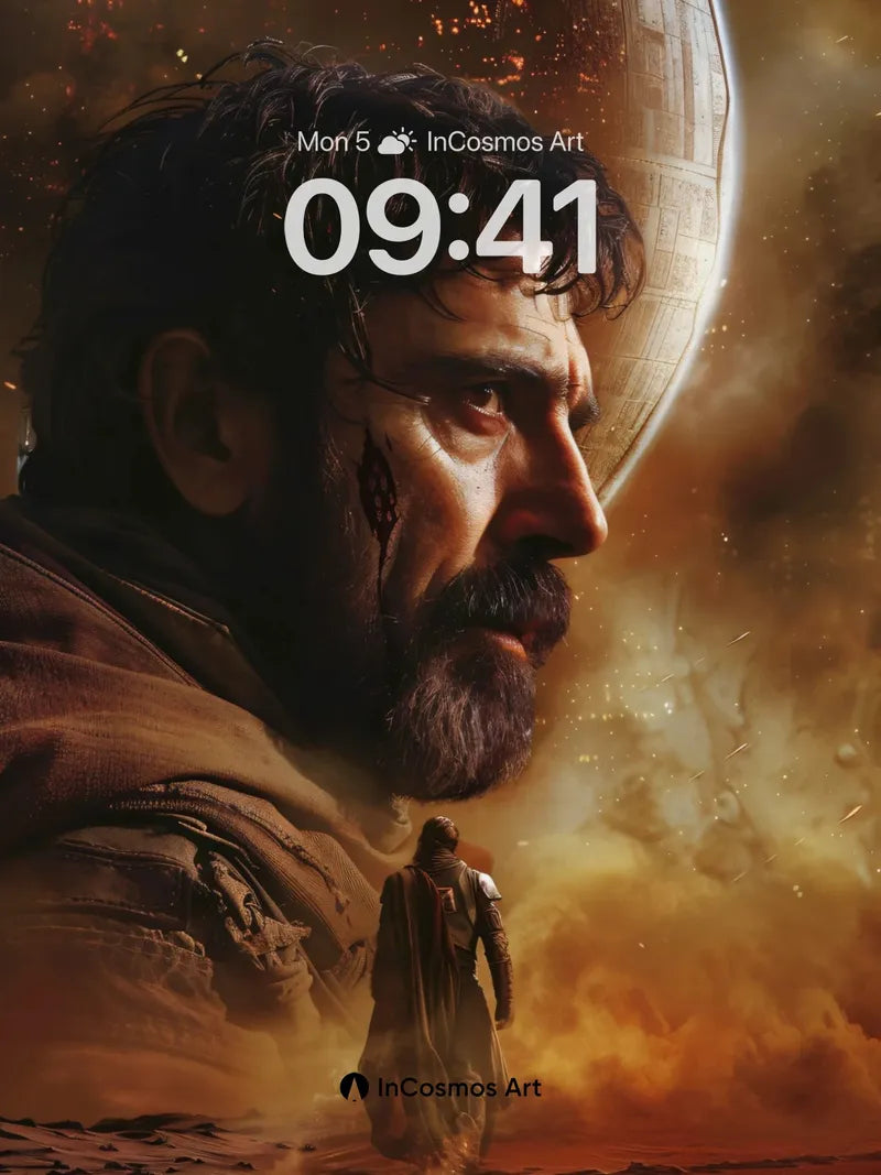 Desert Echoes Wallpaper with Cosmic Silence