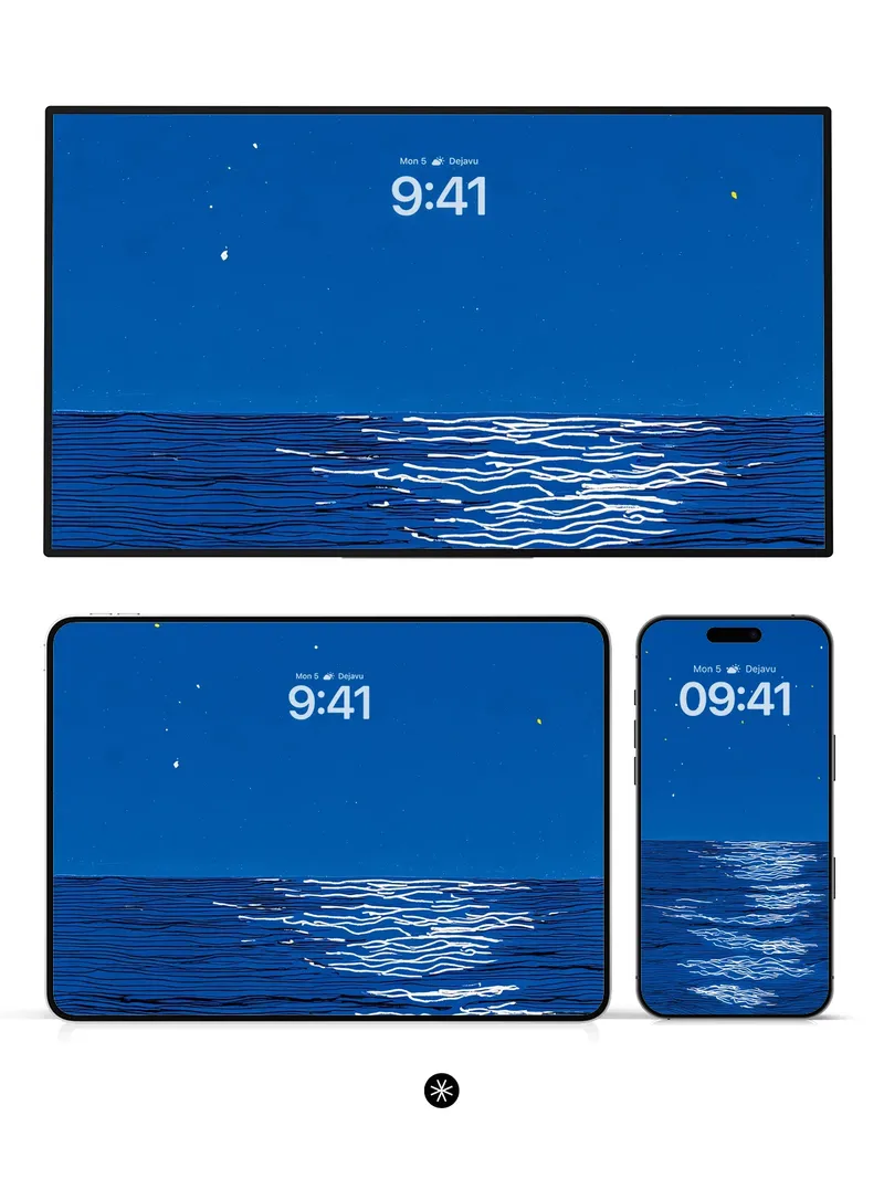 Serene Starlit Ocean Night Wallpaper