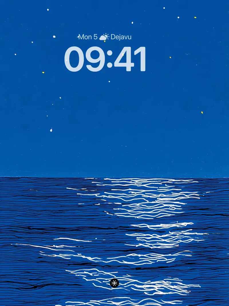 Serene Starlit Ocean Night Wallpaper wallpaper for iPhone, iPad & Mac