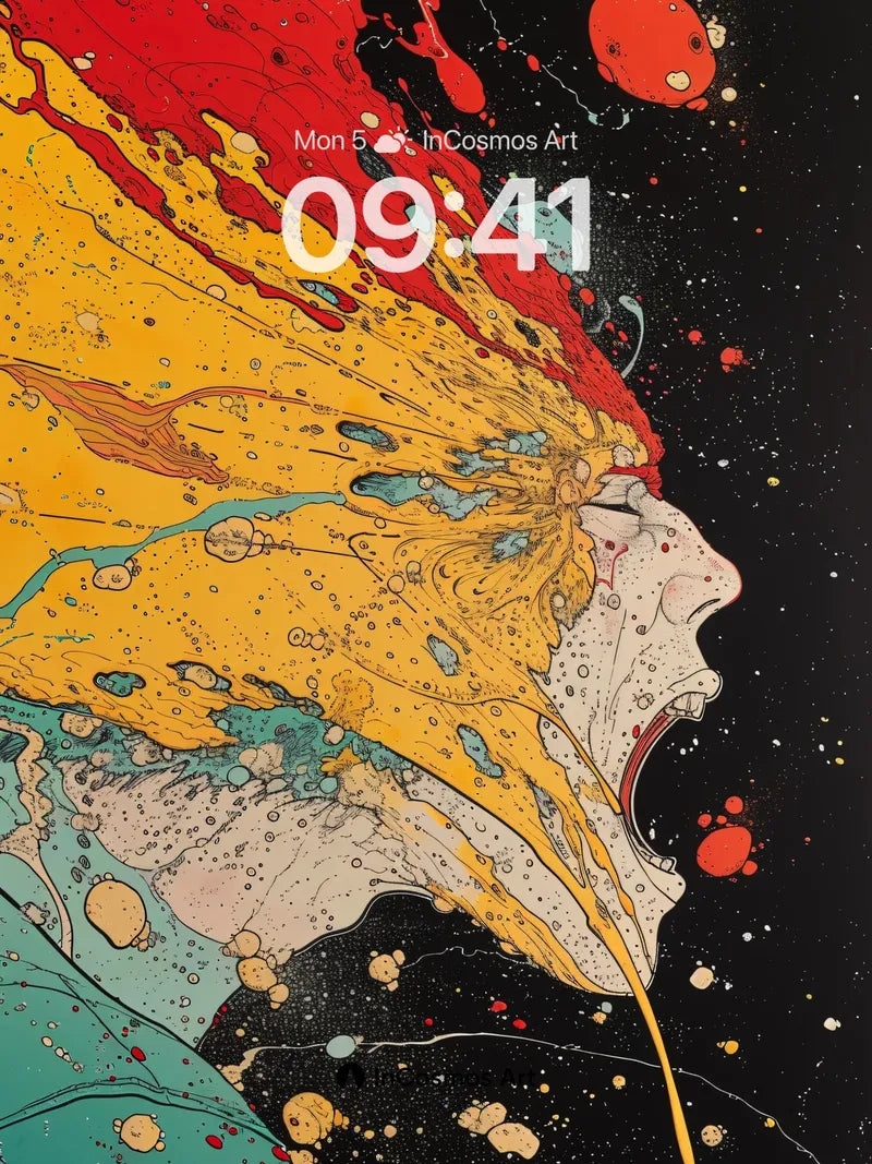 Cosmic Scream Wallpaper with Painted Galaxy wallpaper for iPhone, iPad & Mac
