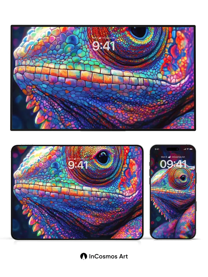 Chameleon Mirage Wallpaper with Electric Scales