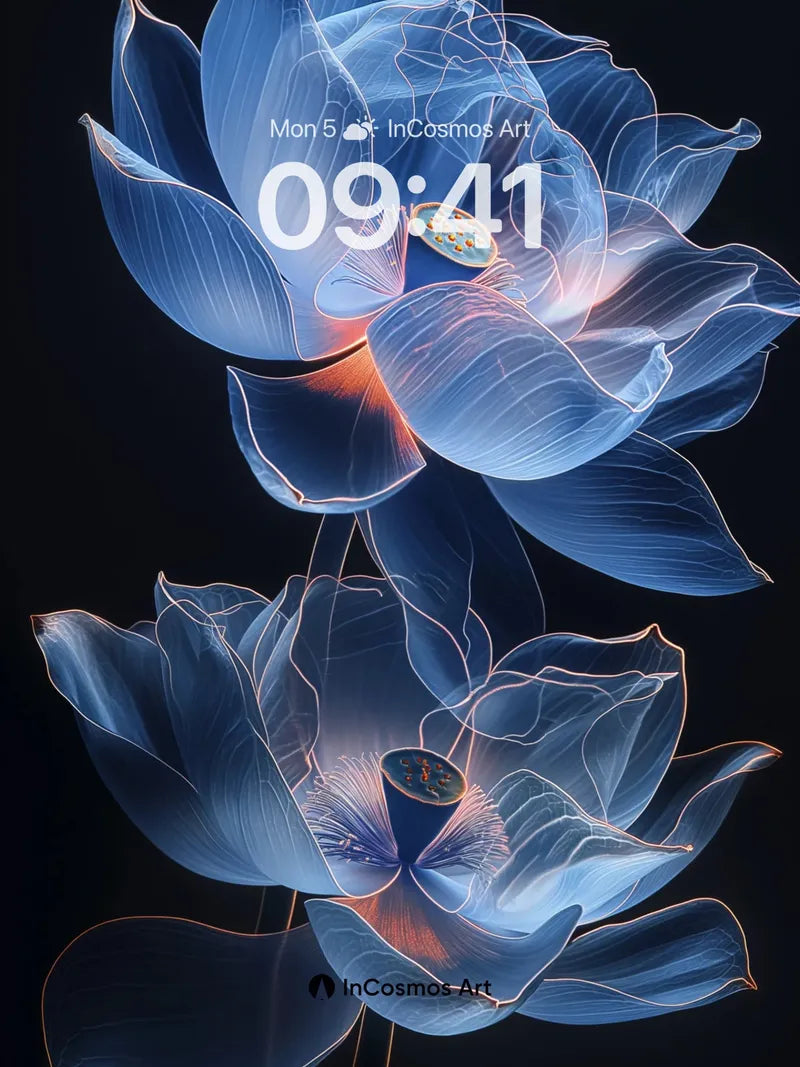 Luminous Bloom Wallpaper with Ethereal Veins wallpaper for iPhone, iPad & Mac