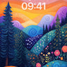 Starry Whirlpool Wallpaper with Floral Swirls wallpaper for iPhone, iPad & Mac