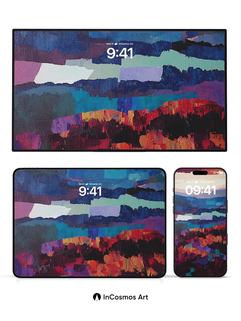 Crimson Horizon Wallpaper with Layered Light