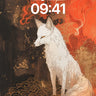 Crimson Whispers Wallpaper with Fox Spirit wallpaper for iPhone, iPad & Mac