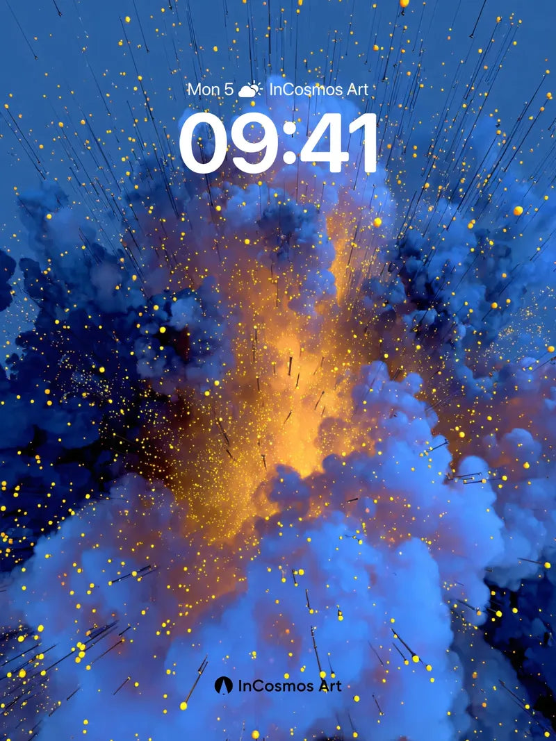 Cosmic Ember Wallpaper with Falling Stars wallpaper for iPhone, iPad & Mac