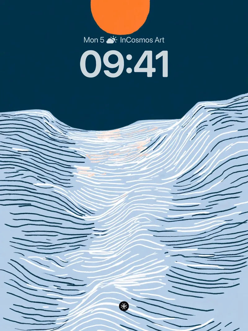 Serene Sunset Waves Minimalist Wallpaper Background wallpaper for iPhone, iPad & Mac