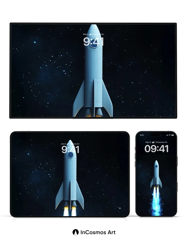 Cosmic Ascent Wallpaper with Electric Trails