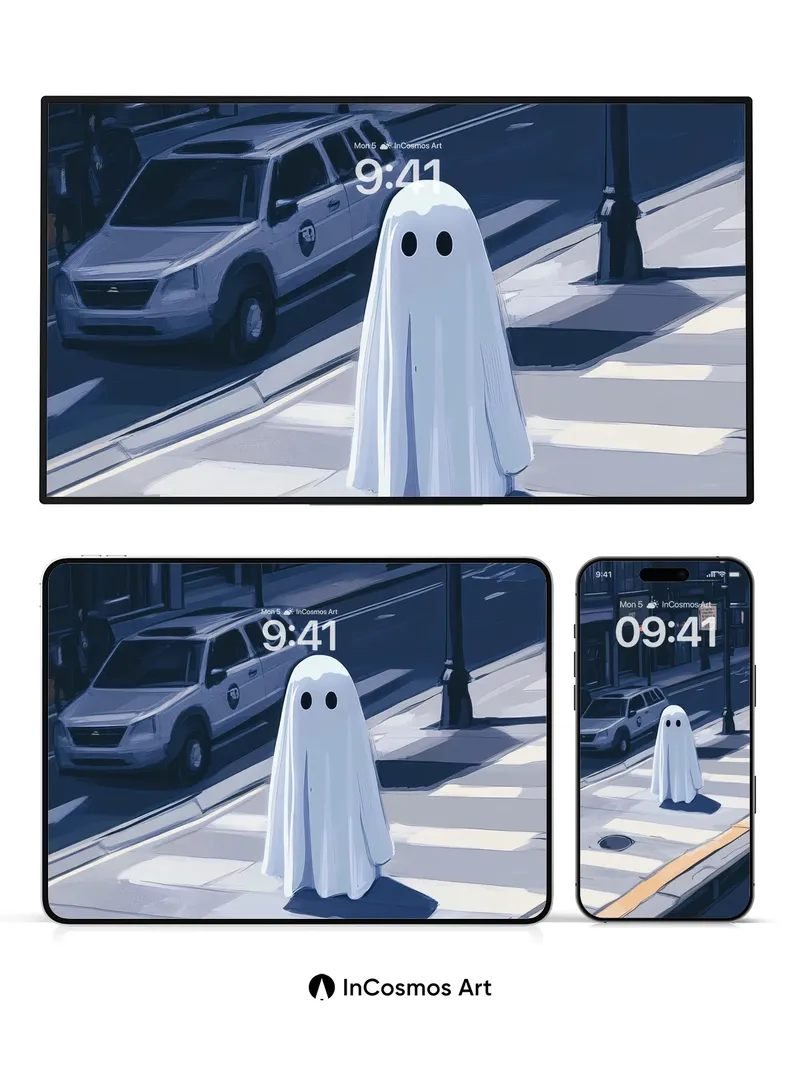 Silent Ghost Wallpaper with City Light