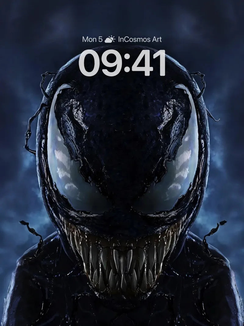 Shadowed Venom Wallpaper with Glistening Teeth