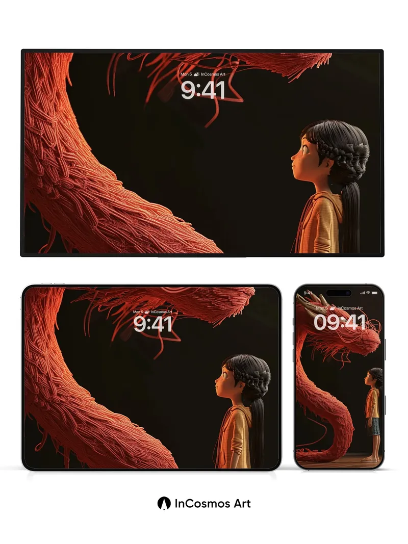 Whispering Thread Wallpaper with Dragon's Gaze