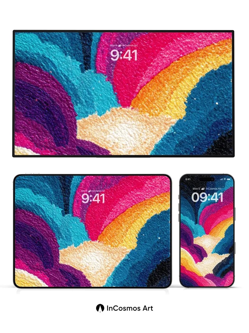 Cosmic Wave Wallpaper with Velvet Depths