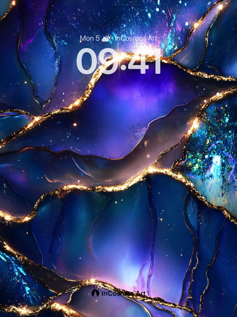 Cosmic Veil Wallpaper with Golden Rifts wallpaper for iPhone, iPad & Mac