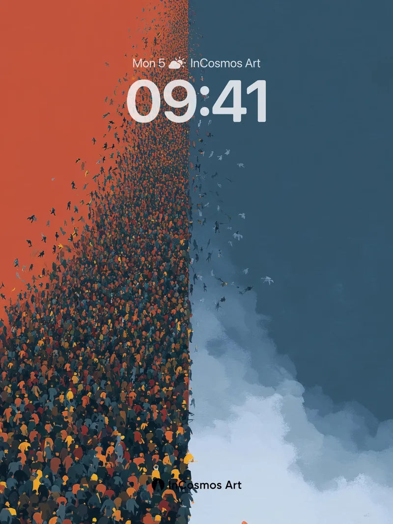 Solitary Walk Wallpaper with Crowded Horizon wallpaper for iPhone, iPad & Mac
