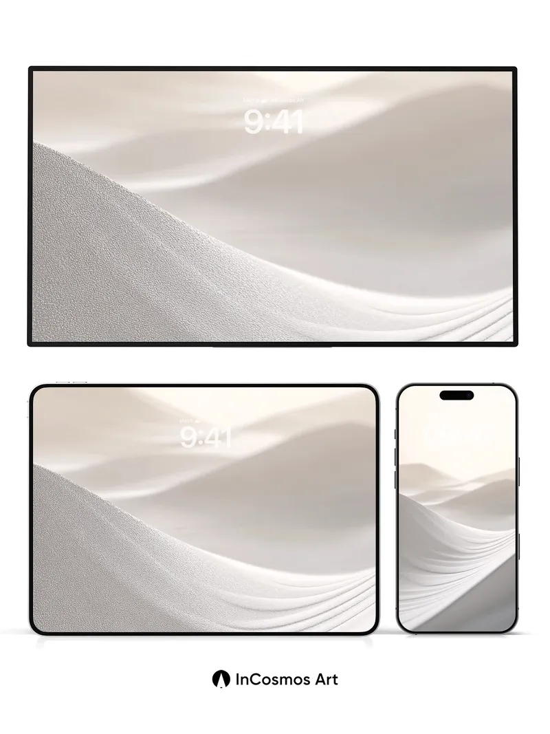 Serenity Wave Wallpaper with Soft Light Trails