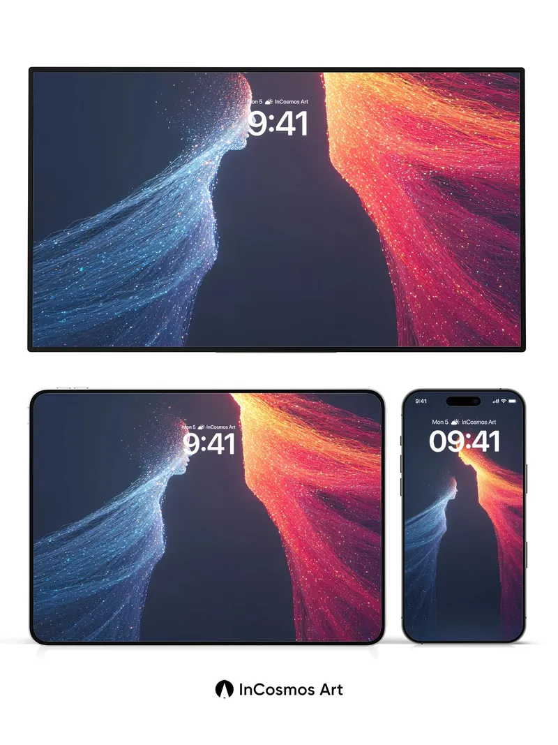 Ethereal Duet Wallpaper with Particle Light