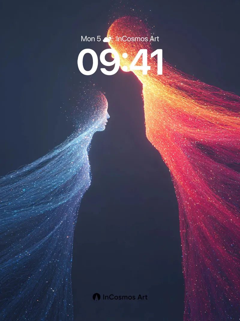 Ethereal Duet Wallpaper with Particle Light