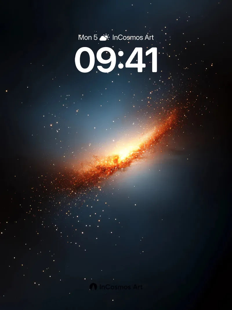 Cosmic Ember Wallpaper with Celestial Arc