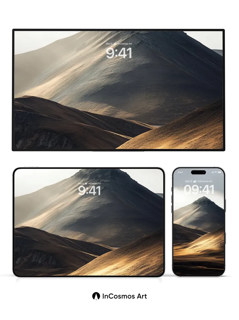 Golden Hush Wallpaper with Sunlit Slopes