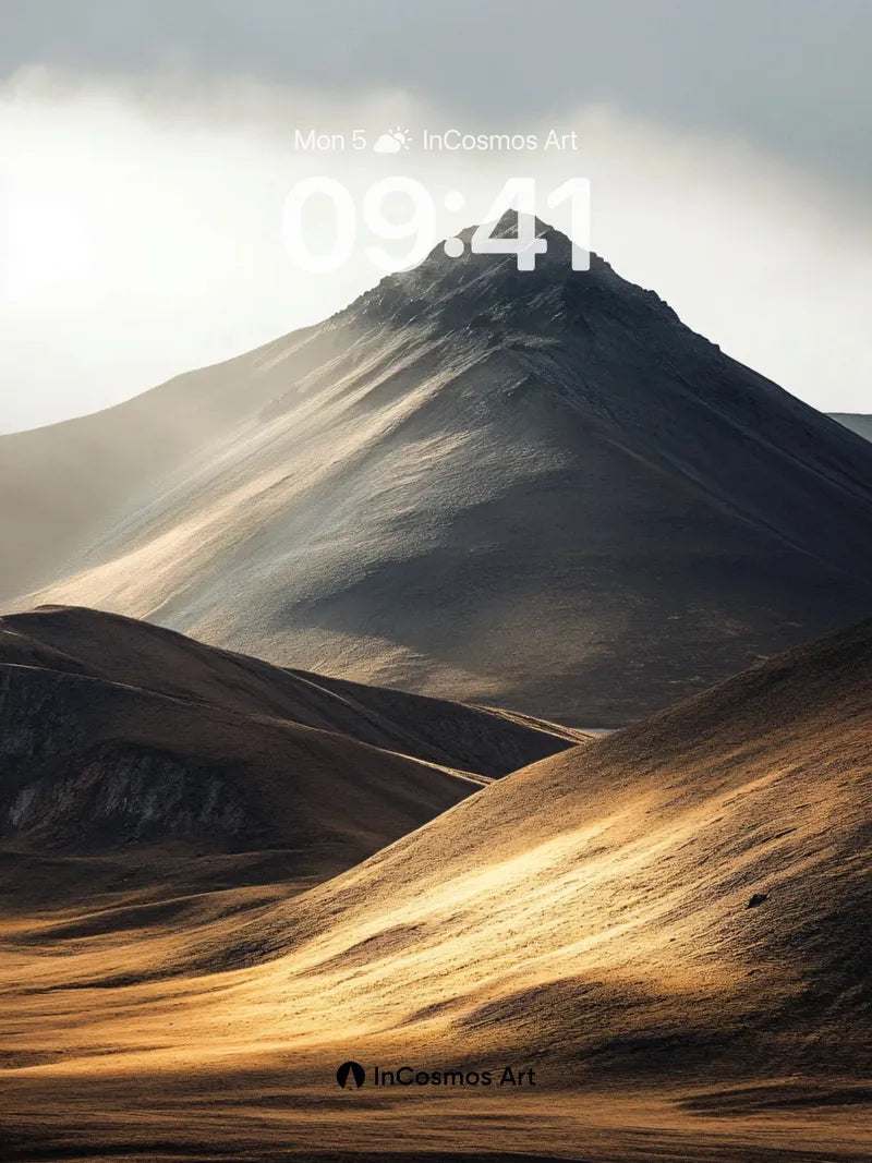 Golden Hush Wallpaper with Sunlit Slopes