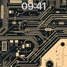 Circuit Pulse Wallpaper with Golden Veins wallpaper for iPhone, iPad & Mac