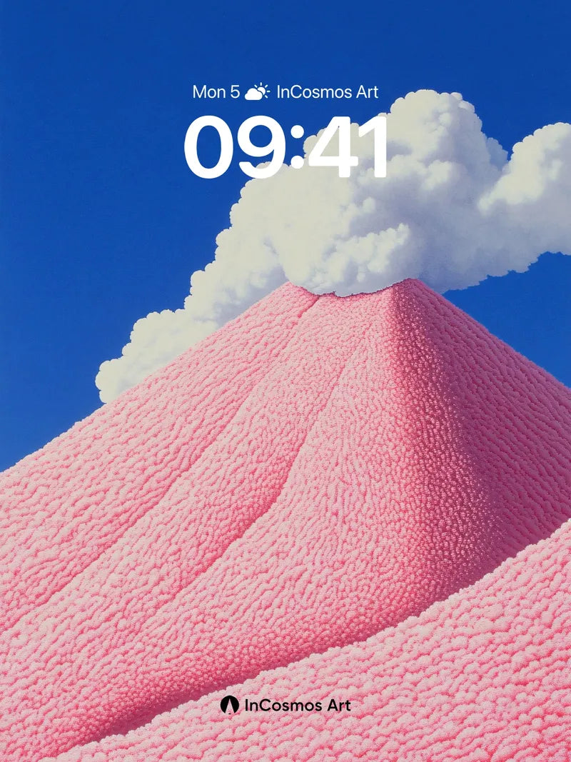 Pink Velvet Mountain Wallpaper with Cloud Crown wallpaper for iPhone, iPad & Mac