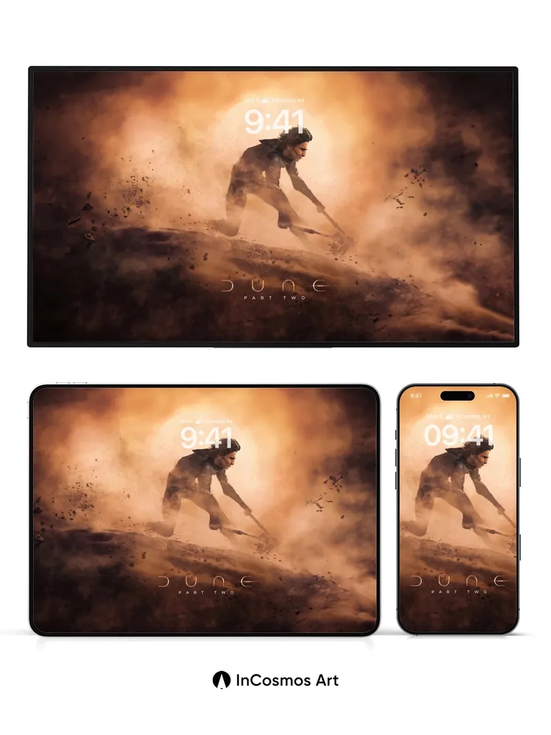 Desert Storm Wallpaper with Sand-Whispered Silhouette