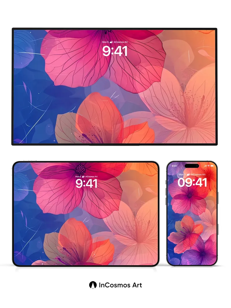 Luminous Bloom Wallpaper with Ethereal Veins