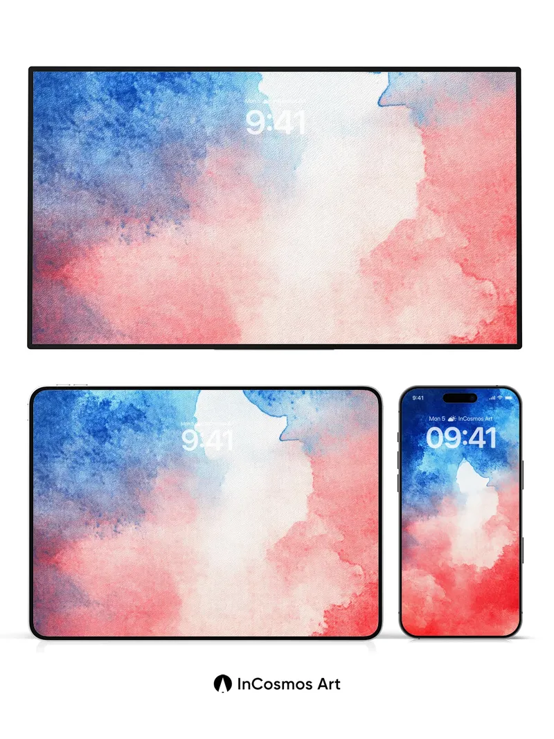 Crimson Mirage Wallpaper with Floating Light